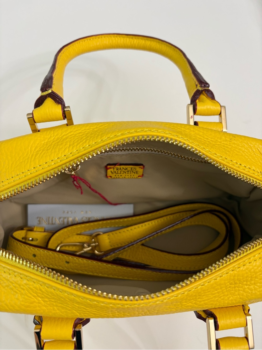 FRANCES VALENTINE Yellow Paulie Box Satchel Bag - Picture 6 of 9